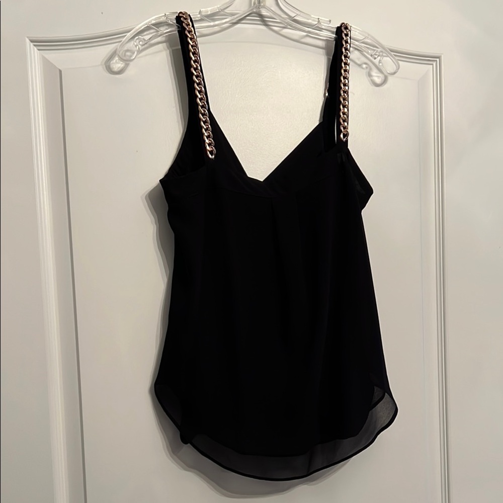 Naked Zebra Black Asymmetrical Embellished Tank Top - Picture 2 of 4